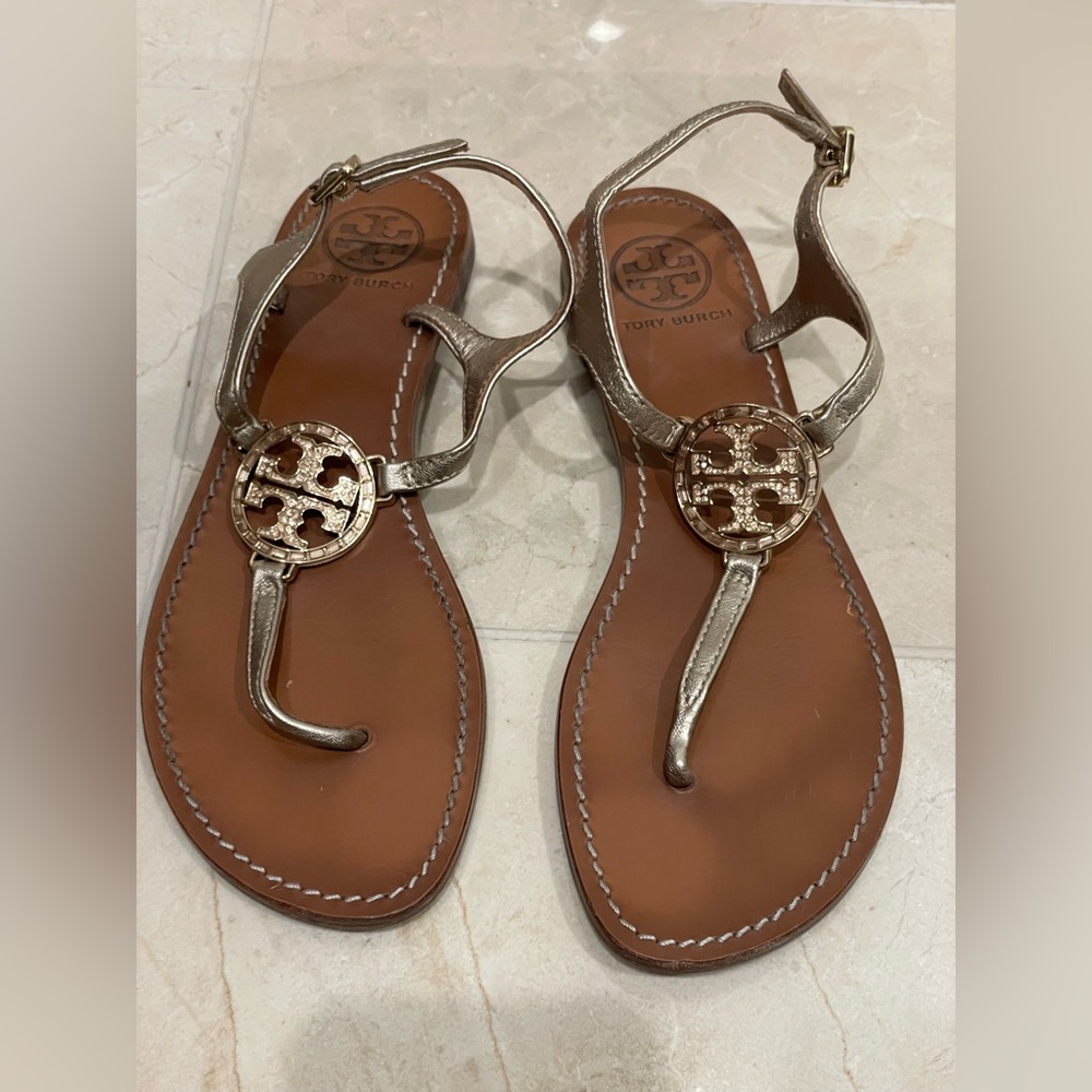 Tory Burch T-strap Logo Sandal